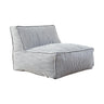 view of Chapala Occasional Chair in Henley Graphite, modern outdoor accent chair, plush EPP bean filling, durable polyester, lounge seating for patio or terrace