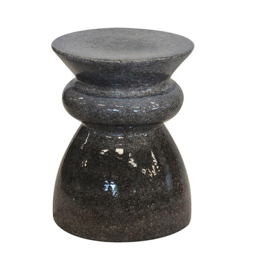 charcoal ceramic side table with rounded form