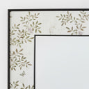 Black frame and floral design on the square chinoiserie square mirror