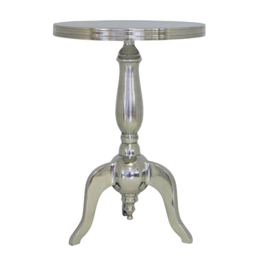 Classic Pedestal Side Table with turned base and curved legs