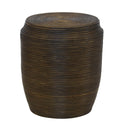 Coiled Rattan Stool Side Table