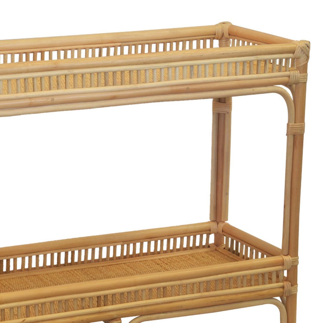  sturdy frame in a natural rattan console table