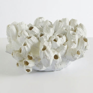White barnacle decoration with multiple textured barnacles.