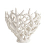 Large white decorative Coralline Bowl with an open-branching pattern on a stepped base.