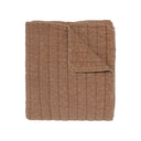 Quilted cotton blanket in a warm taupe-brown colour.