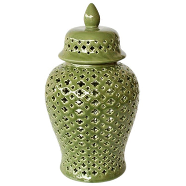 green ceramic ginger jar