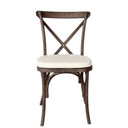 Classic walnut Avignon cross back dining chair with cushion