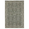 vintage floral area rug in deep sage green and cream tones from 100% recycled polyester.