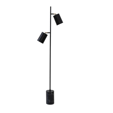 Devotion Floor Lamp showcasing its black marble base and slim modern profile