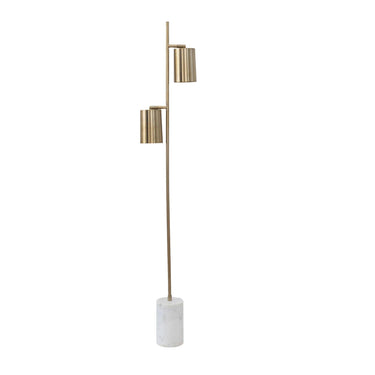 Devotion Floor Lamp showcasing its marble base and slim modern profile