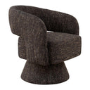 Diane Swivel Chair in Chai side view highlighting upholstered seat and swivel base