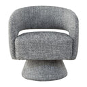 Diane Swivel Chair in Liquorice highlighting soft seat and swivel mechanism