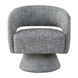Diane Swivel Chair in Liquorice grey fabric by Woodka Interiors