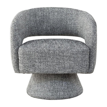 Diane Swivel Chair in Liquorice highlighting soft seat and swivel mechanism