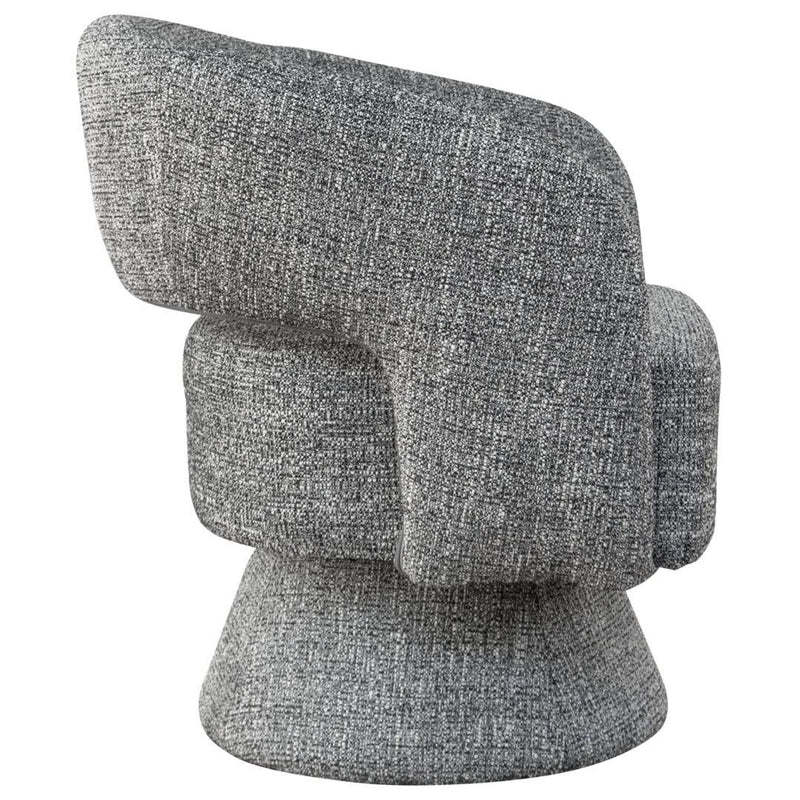 view of Diane Swivel Chair showing 360-degree swivel and cushioned frame