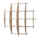 Dome floating wall shelf, modern modular birch plywood shelving unit.