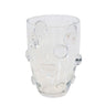 Clear glass droplet vase with bubble chunky dots.