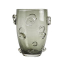Smoky grey Droplet glass vase with raised glass bumps.