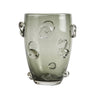Smoky grey Droplet glass vase with raised glass bumps.