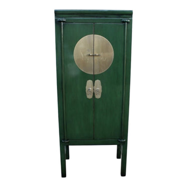 Green lacquer 195cm Dynasty cabinet for bedroom.