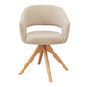 Emma Swivel dining chair with padded seat and back, swivel solid oak legs in Almond, perfect for modern dining rooms