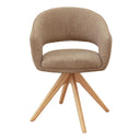 Emma Swivel dining chair with padded seat and back, solid oak legs, 360° swivel, in Hazel, perfect for modern dining rooms