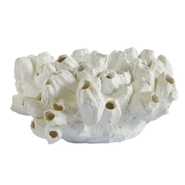 White artificial barnacle decoration with multiple textured barnacles.