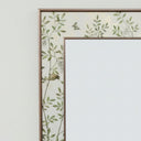 Floral chinoiserie rectangle wall mirror with leafy vine print