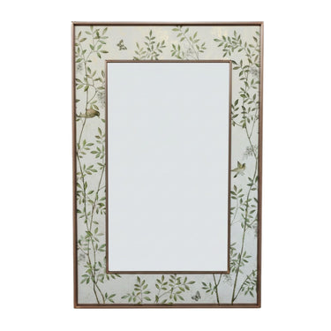 Floral Chinoiserie Rectangle Wall Mirror