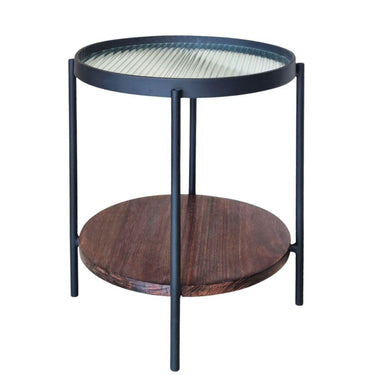 fluted glass side table