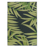Folia Black Rug with tropical palm leaf design