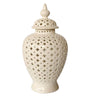 ceramic ginger jar with cut out detail