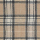 Glasgow throw in tawny beige woven wool rich fibre check pattern.