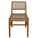 Goa Teak dining chair with plush UV-resistant rope seat and solid teak frame