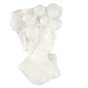 Angled view of White Goddess Head Vase highlighting sculptural shape