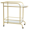 mirrored 2 tier drinks trolley with gold metal frame