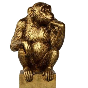 Stunning Gold Monkey on Base for decor