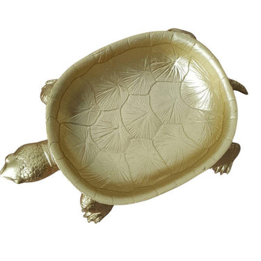 Decorative gold catchall trays in turtle shape