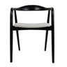 Grace dining chair in Onyx with a cushioned seat and curved wood back
