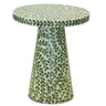 Small round table with green leaf pattern 