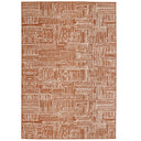 Gridlock geometric outdoor rug in the rust brown Suntan colour.