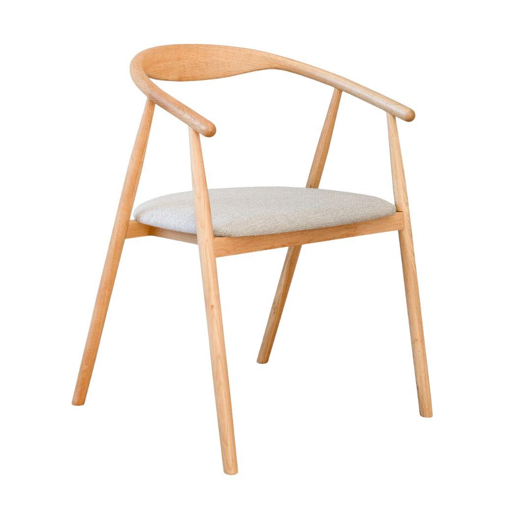 harper light oak dining chair with cushion padding