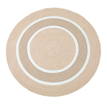 Hilo Round Rug in Twill product image with beige and cream tones
