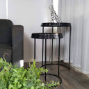 A set of Nesting tray Side Tables Black  in living space