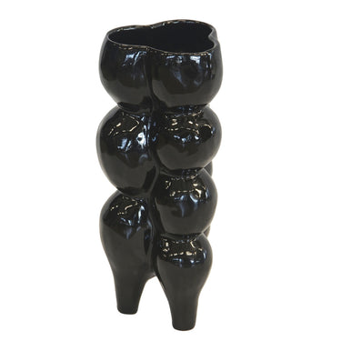 Japandi Bubble Ceramic Vase in Black