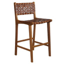 Juni Counter Stool in chestnut brown leather strap