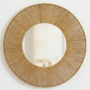 Round mirror with a woven natural jute frame 