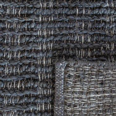 Handwoven from 100% natural jute rug wit a blue undertone