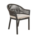 Eclipse outdoor chair with Olefin fabric cushioned seat for garden or deck