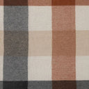 Close up of the traditional tartan check pattern and premium wool weave on the Knightsbridge Cognac throw.